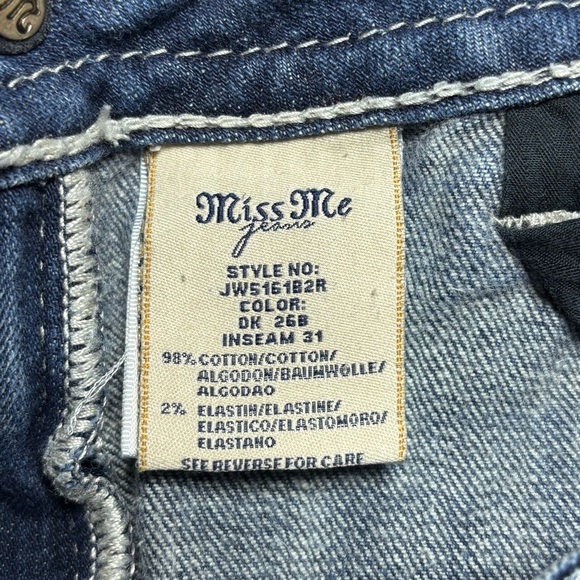 Miss Me Jeans Womens 31 Boot Cut Mid Rise Big Stitch Thick Stretch Embroidered - Picture 5 of 8